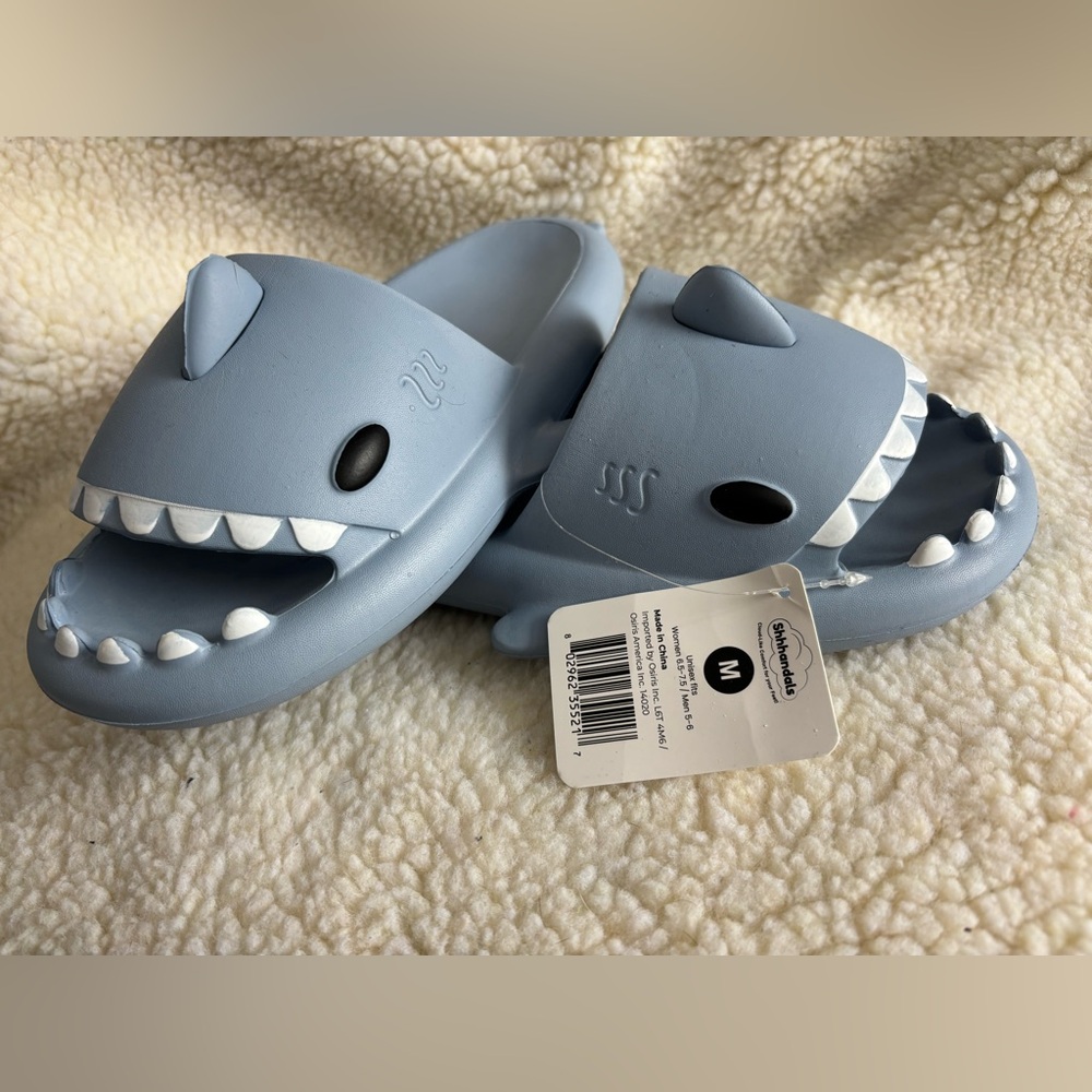 Shark Design Blue Slippers